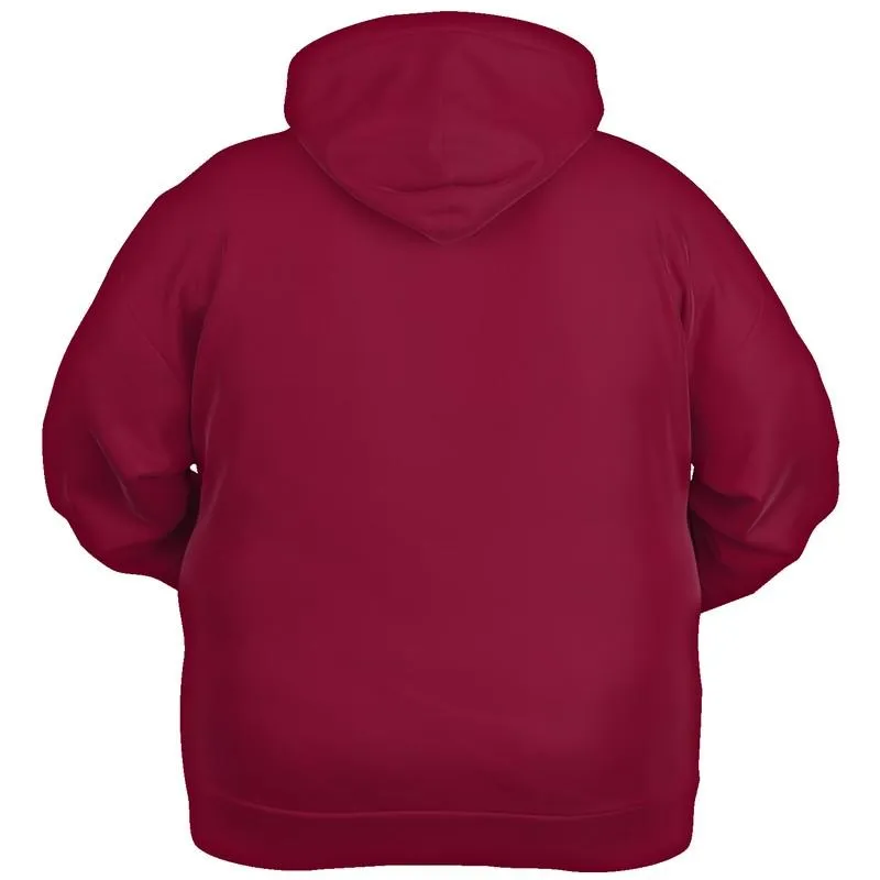 Burgundy Hoodie | Unisex | with PLUS sizes | Medium Dark Pure Pink | C0M100Y50K60
