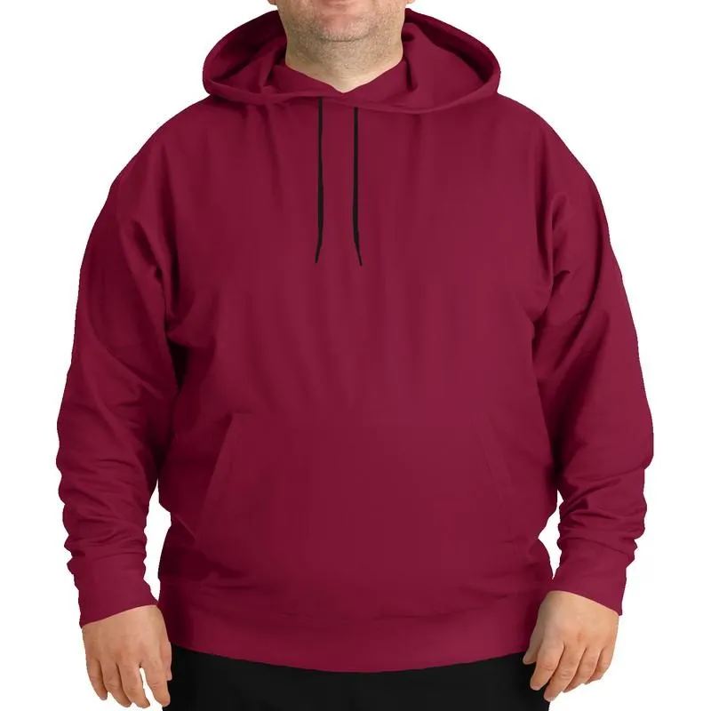 Burgundy Hoodie | Unisex | with PLUS sizes | Medium Dark Pure Pink | C0M100Y50K60