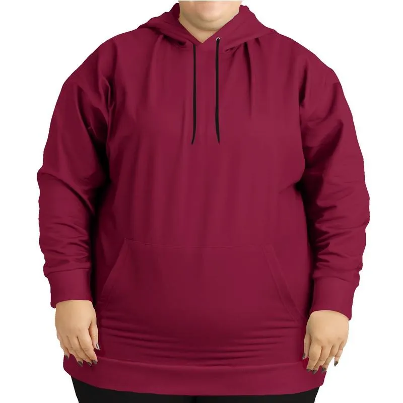 Burgundy Hoodie | Unisex | with PLUS sizes | Medium Dark Pure Pink | C0M100Y50K60
