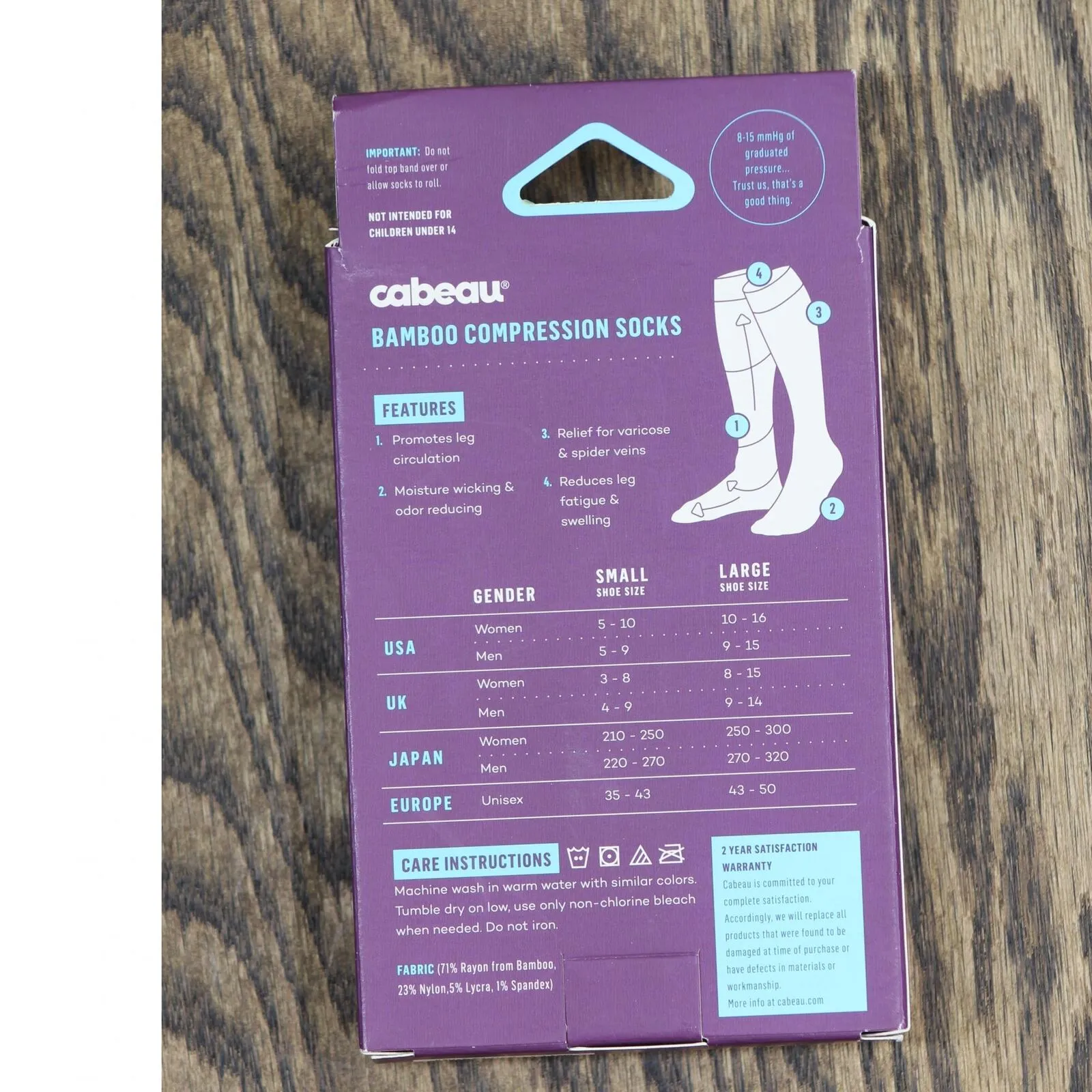 Cabeau One Pair Bamboo Compression Socks 77386730