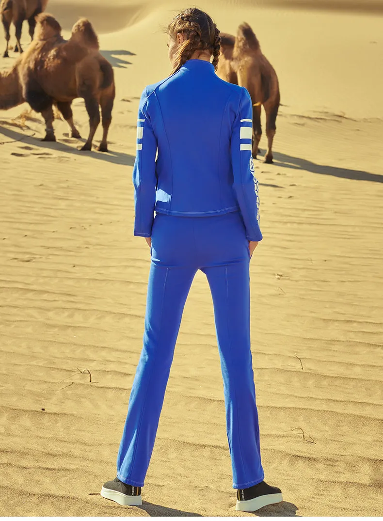 CAGGEEN WOOL TRAINING TRACK JACKET IN BLUE WHITE