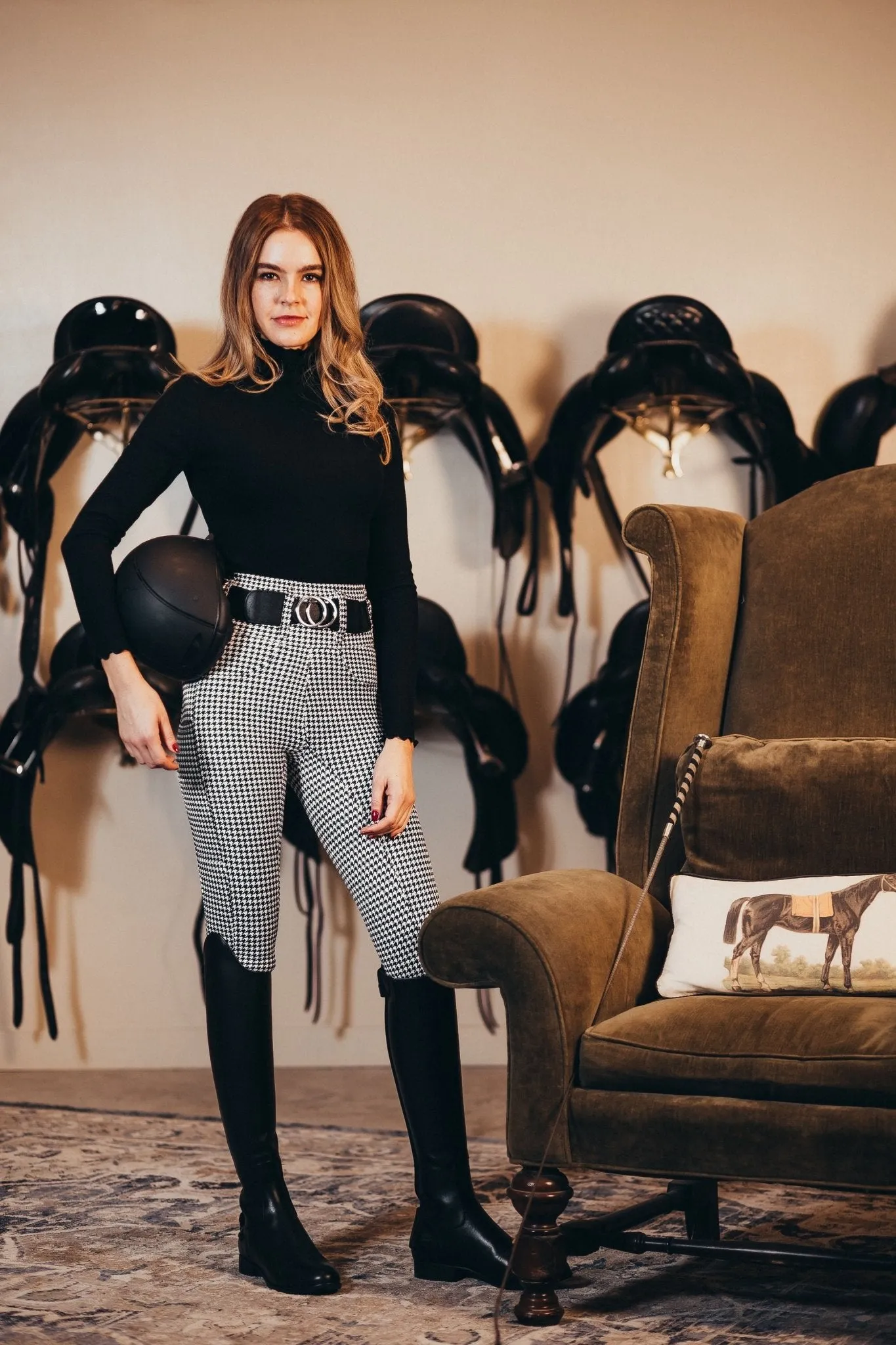 Canter Culture Athletic Breeches - Houndstooth