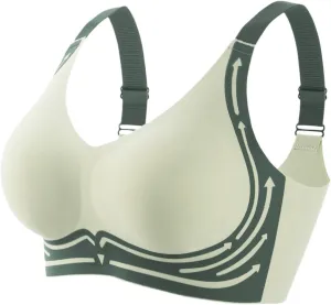 Caralush Pushup Bra, Lifting Bras for Sagging Breasts Super Gather Bra Wireless Push-Up Bra for Women Everyday Women's Wireless Bra with Seamless Smooth Comfort Wirefree T Shirt Bra Large
