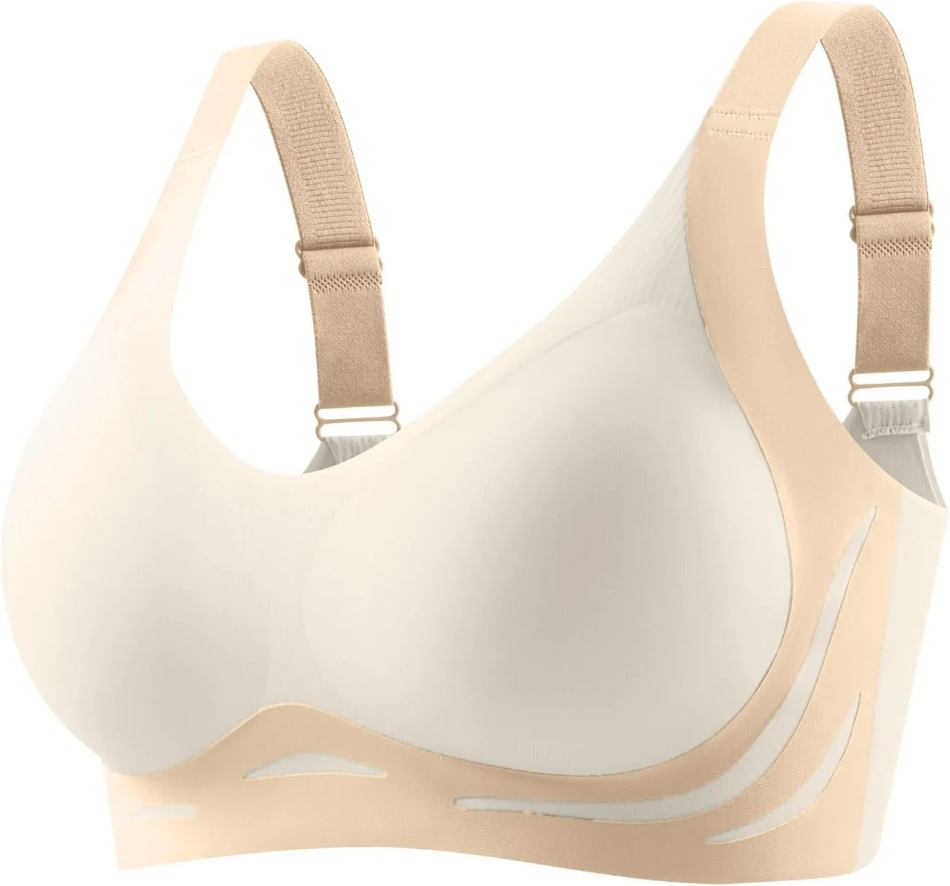 Caralush Pushup Bra, Lifting Bras for Sagging Breasts Super Gather Bra Wireless Push-Up Bra for Women Everyday Women's Wireless Bra with Seamless Smooth Comfort Wirefree T Shirt Bra Large