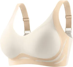 Caralush Pushup Bra, Lifting Bras for Sagging Breasts Super Gather Bra Wireless Push-Up Bra for Women Everyday Women's Wireless Bra with Seamless Smooth Comfort Wirefree T Shirt Bra Large