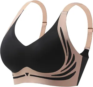 Caralush Pushup Bra, Lifting Bras for Sagging Breasts Super Gather Bra Wireless Push-Up Bra for Women Everyday Women's Wireless Bra with Seamless Smooth Comfort Wirefree T Shirt Bra X-Large
