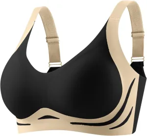 Caralush Pushup Bra, Lifting Bras for Sagging Breasts Super Gather Bra Wireless Push-Up Bra for Women Everyday Women's Wireless Bra with Seamless Smooth Comfort Wirefree T Shirt Bra X-Large