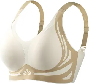 Caralush Pushup Bra, Lifting Bras for Sagging Breasts Super Gather Bra Wireless Push-Up Bra for Women Everyday Women's Wireless Bra with Seamless Smooth Comfort Wirefree T Shirt Bra X-Large