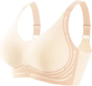 Caralush Pushup Bra, Lifting Bras for Sagging Breasts Super Gather Bra Wireless Push-Up Bra for Women Everyday Women's Wireless Bra with Seamless Smooth Comfort Wirefree T Shirt Bra X-Large
