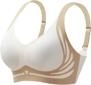 Caralush Pushup Bra, Lifting Bras for Sagging Breasts Super Gather Bra Wireless Push-Up Bra for Women Everyday Women's Wireless Bra with Seamless Smooth Comfort Wirefree T Shirt Bra XX-Large