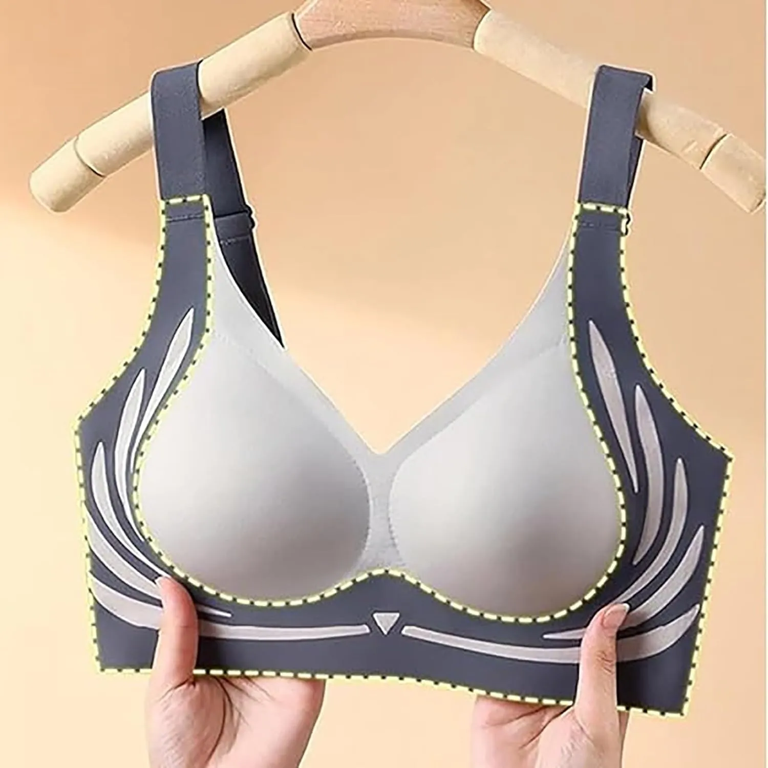 Caralush Pushup Bra, Lifting Bras for Sagging Breasts Super Gather Bra Wireless Push-Up Bra for Women Everyday