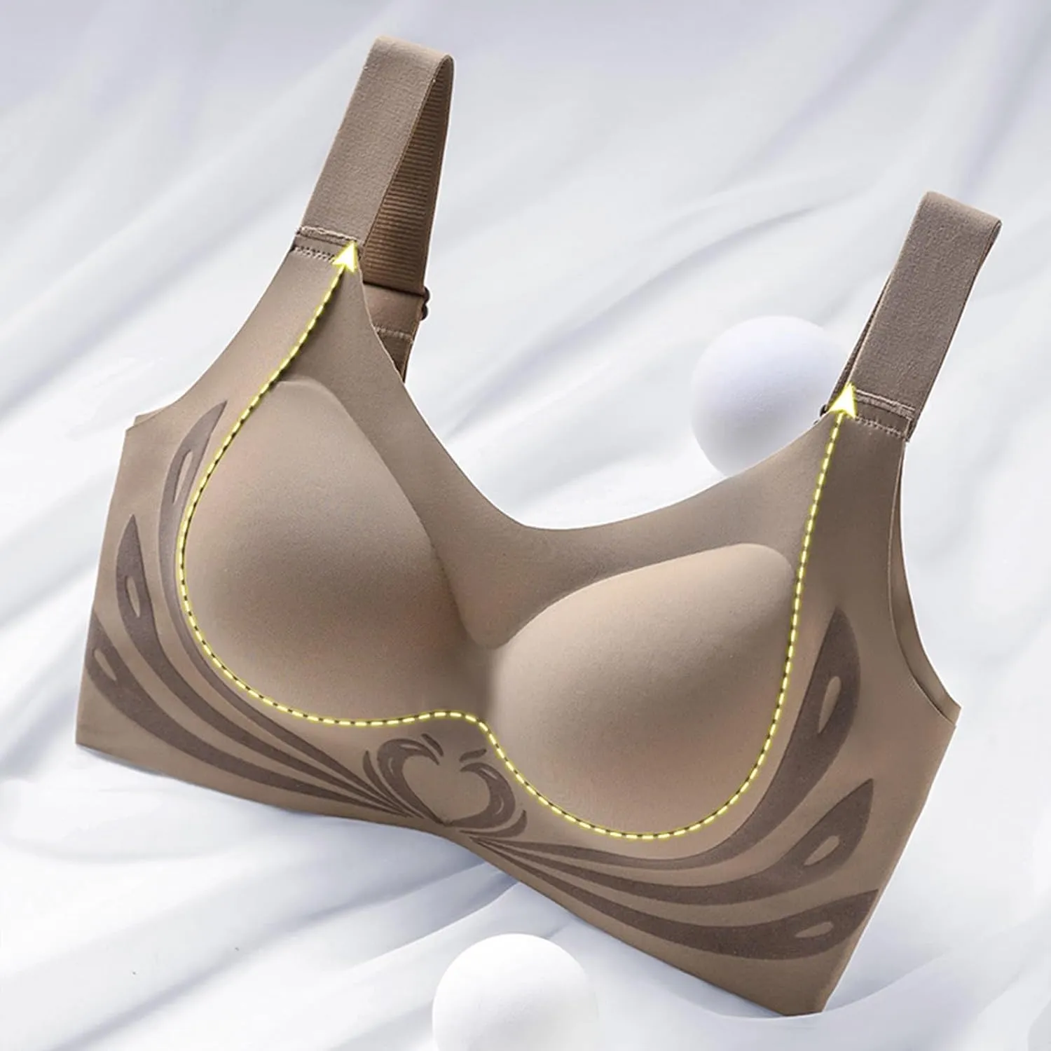 Caralush Pushup Bra, Lifting Bras for Sagging Breasts Super Gather Bra Wireless Push-Up Bra for Women Everyday