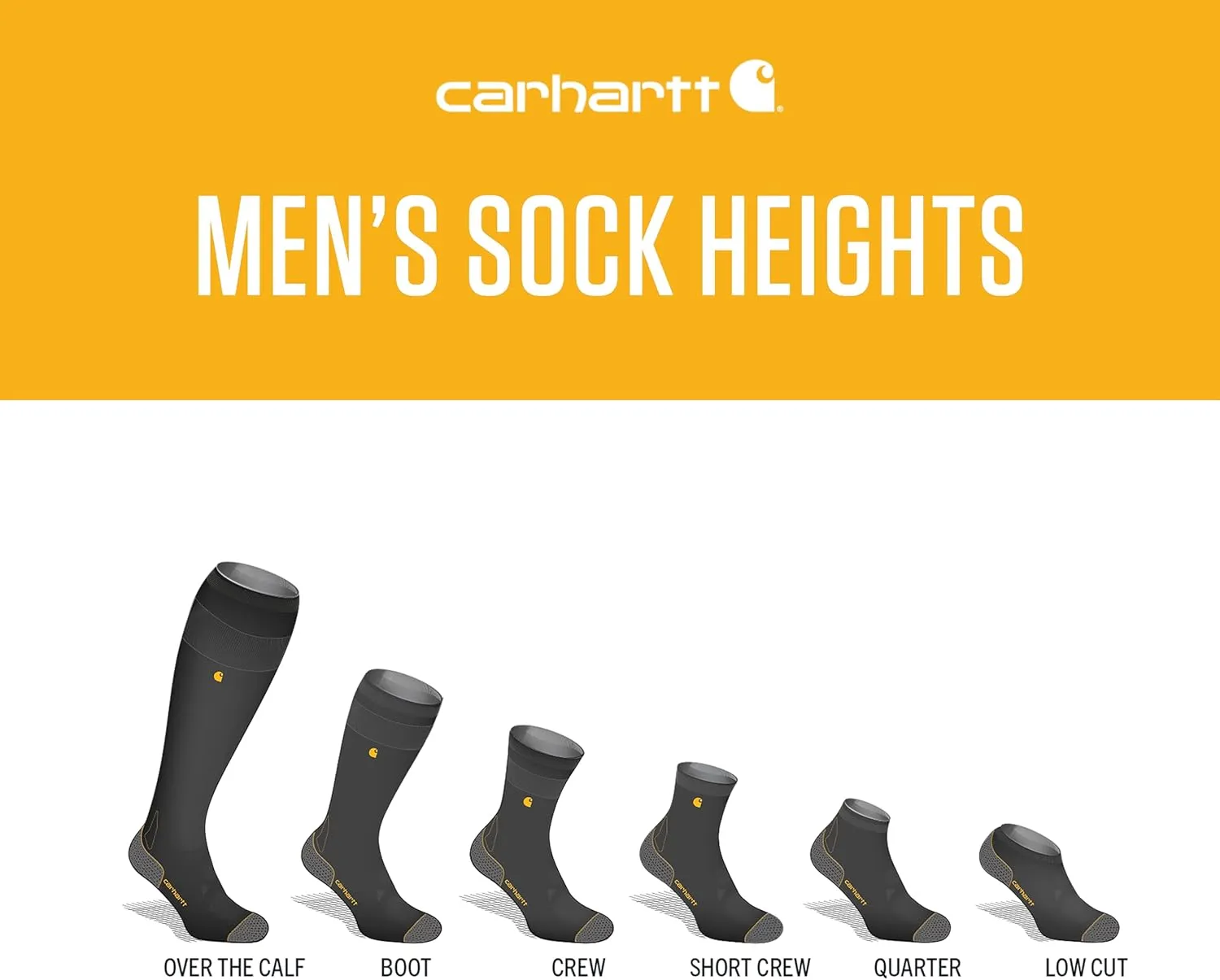 Carhartt Men's Lightweight Durable Crew Sock 2 Pack