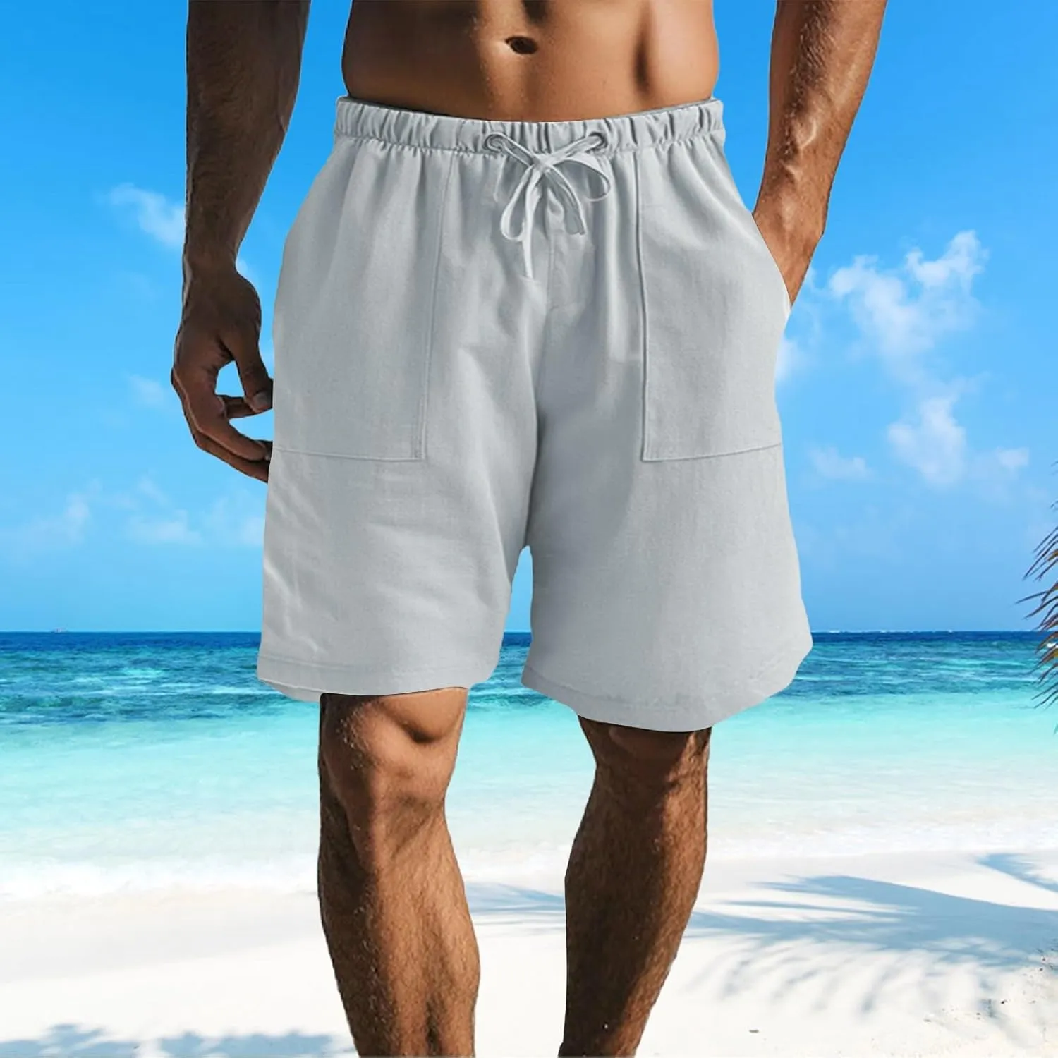 Casual Straight Denim Shorts for Men Lightweight Relax Fit Jeans Below The Knee 2025