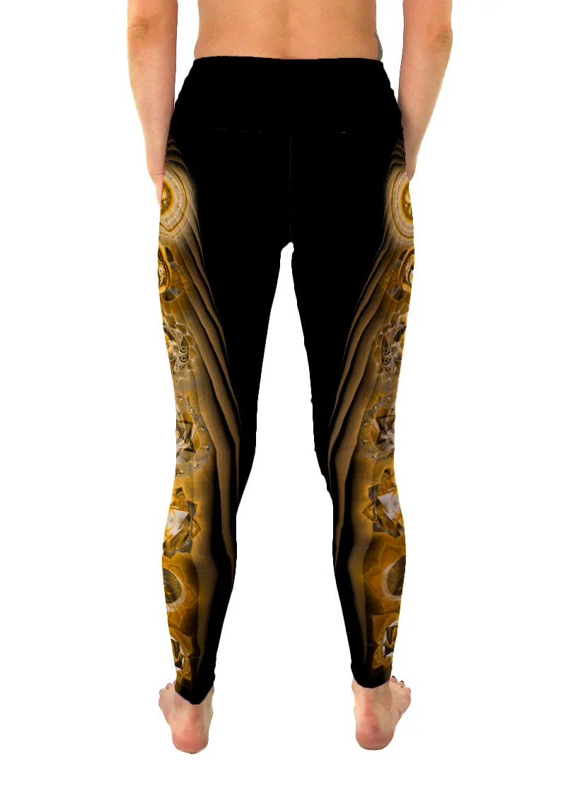 Chakra Yoga Pants | Chakra Leggings | Recycled Leggings Golden Chakras