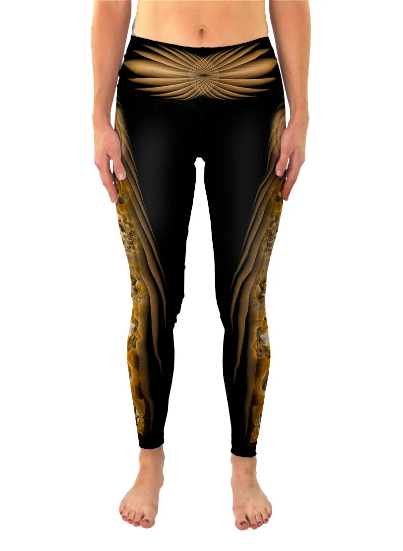Chakra Yoga Pants | Chakra Leggings | Recycled Leggings Golden Chakras