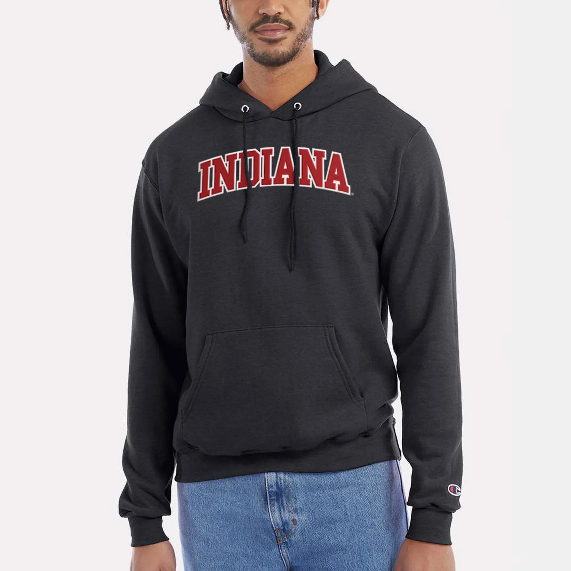 Champion Indiana Applique Powerblend Hoodie - Charcoal Heather