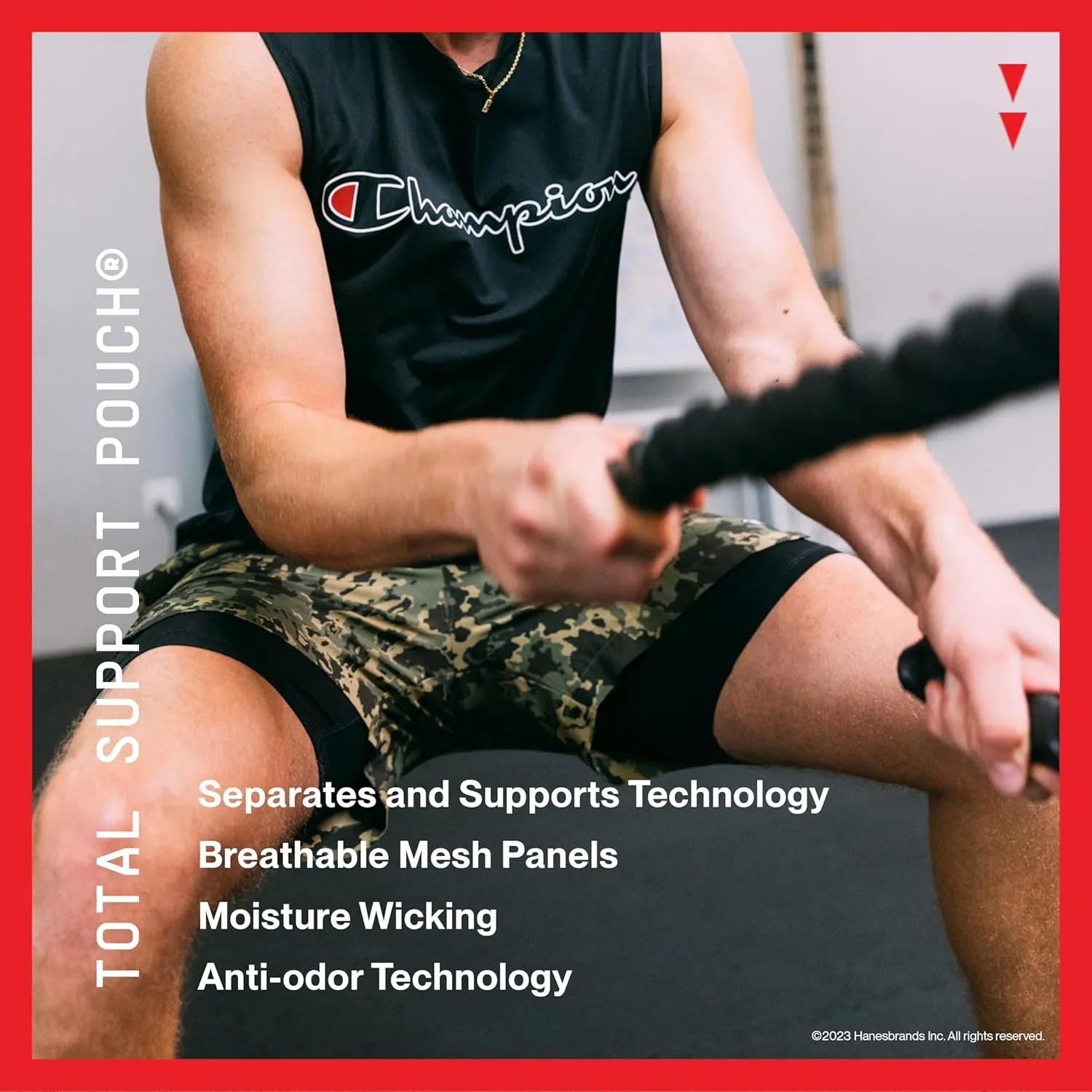 Champion Men's Compression Tights, MVP, Total Support Pouch, 3/4 Compression Tights, 23.5
