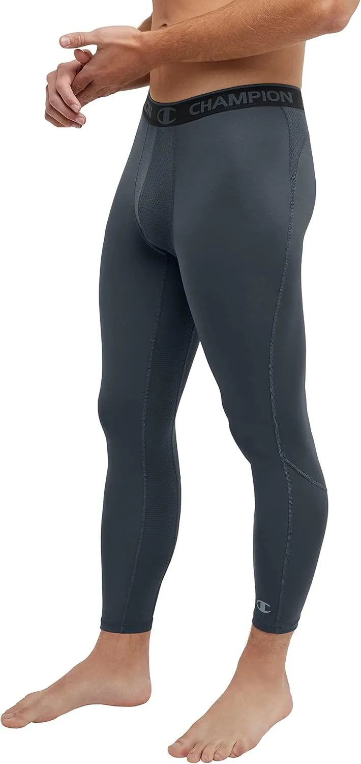 Champion Men's Compression Tights, MVP, Total Support Pouch, 3/4 Compression Tights, 23.5