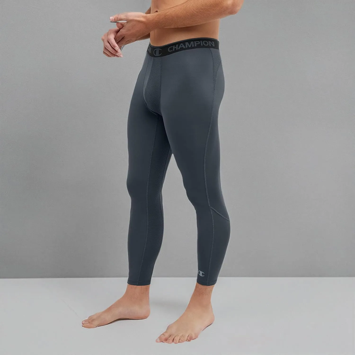 Champion Men's Compression Tights, MVP, Total Support Pouch, 3/4 Compression Tights, 23.5