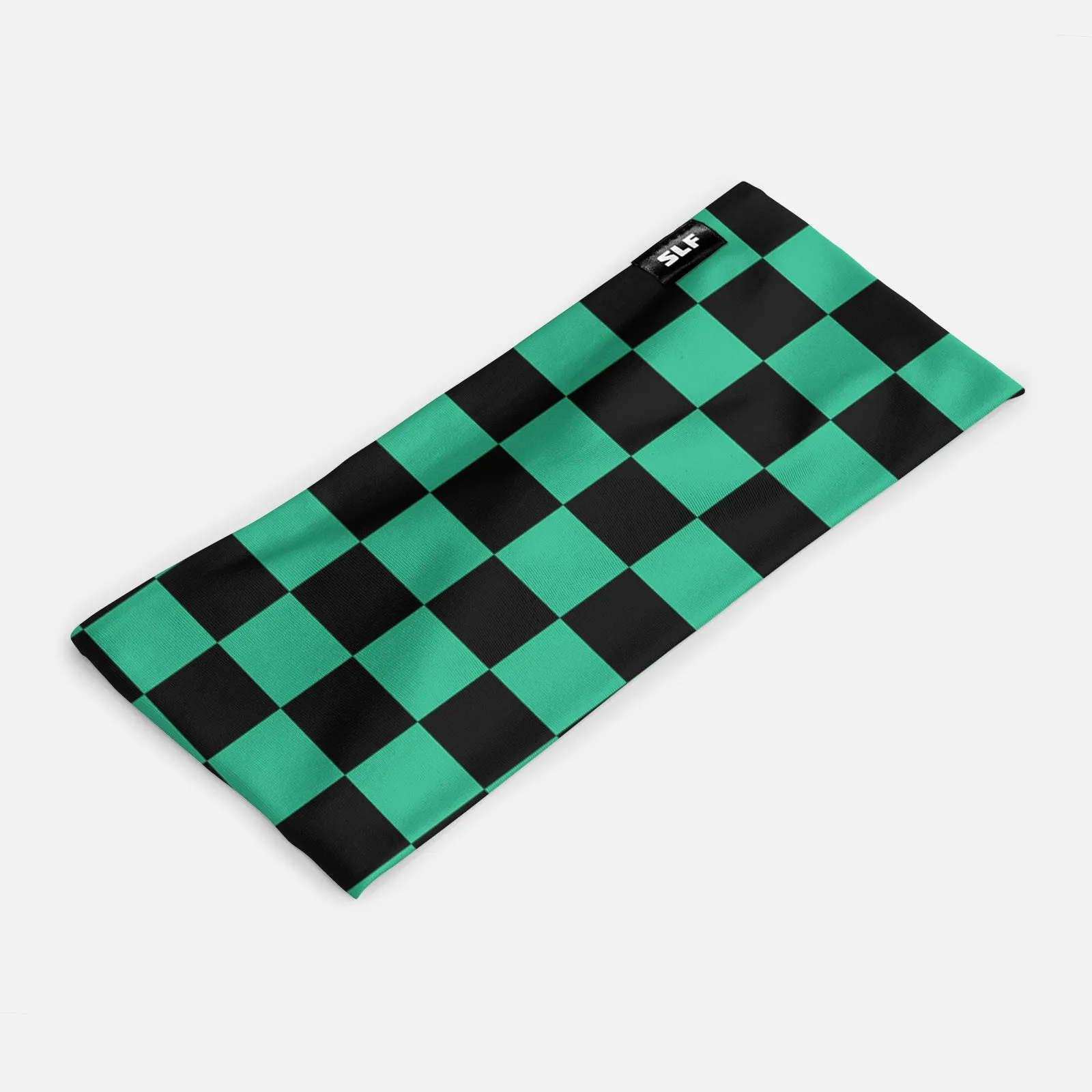 Checkered Teal Black Headband