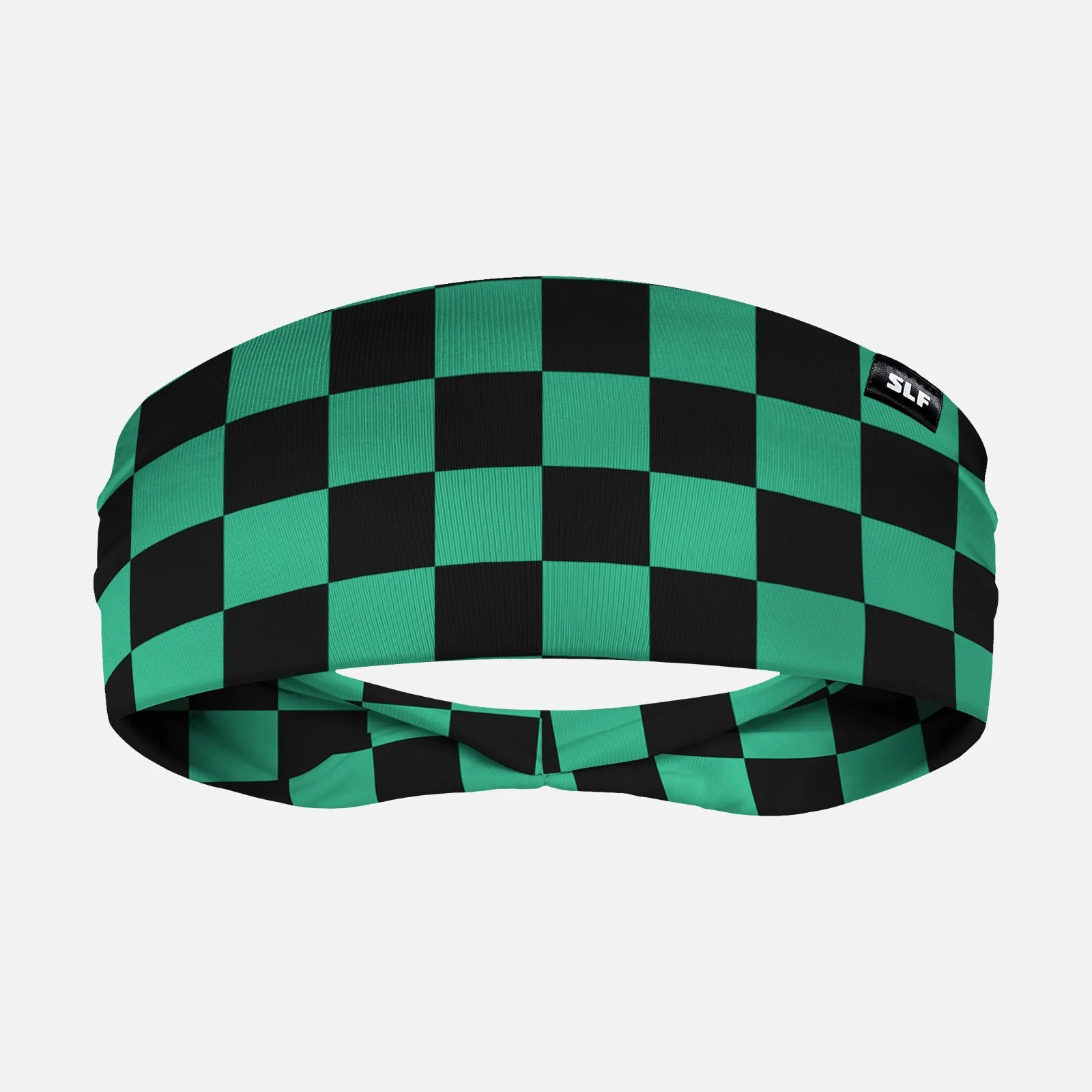 Checkered Teal Black Headband