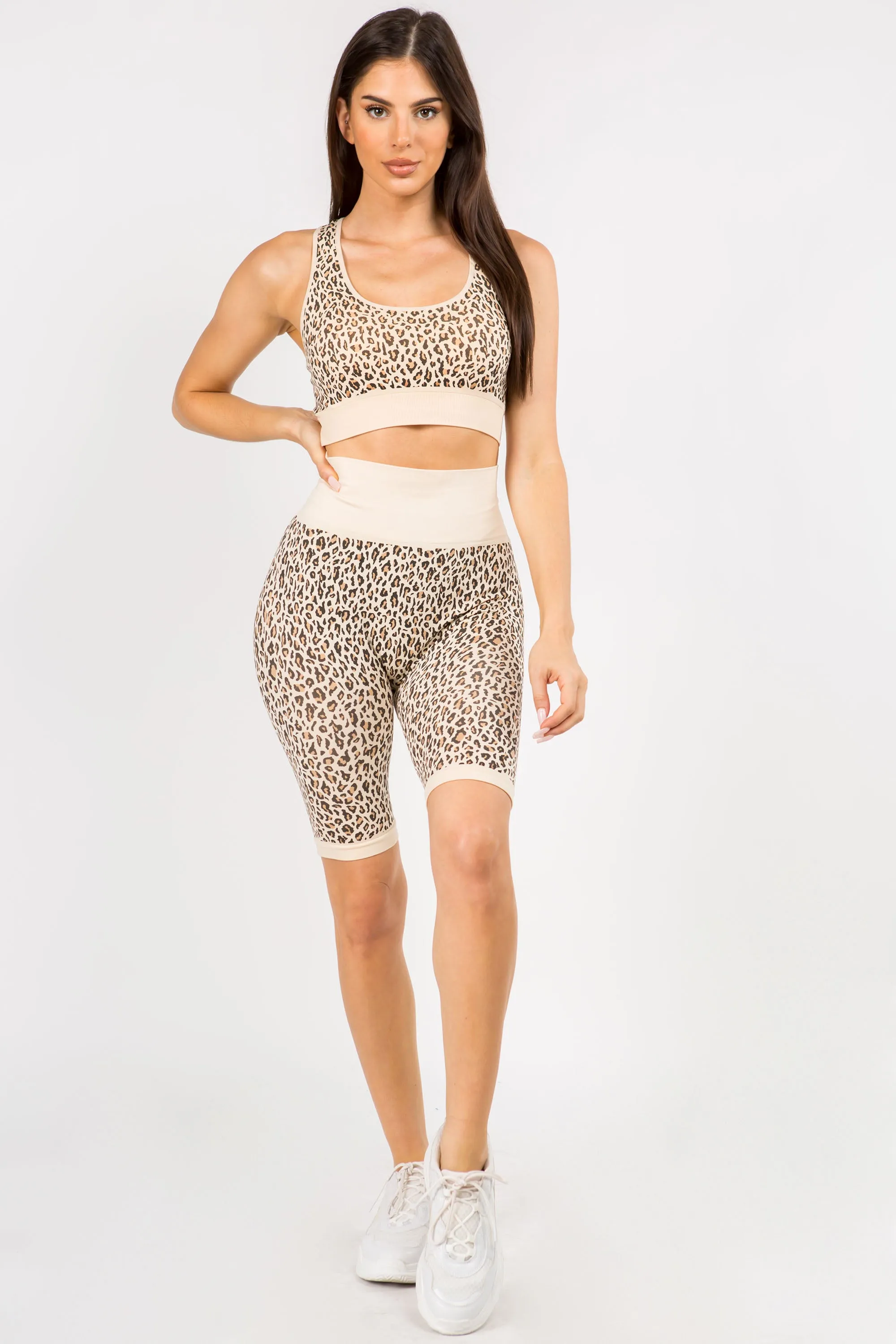 Cheetah Seamless Biker Short Set