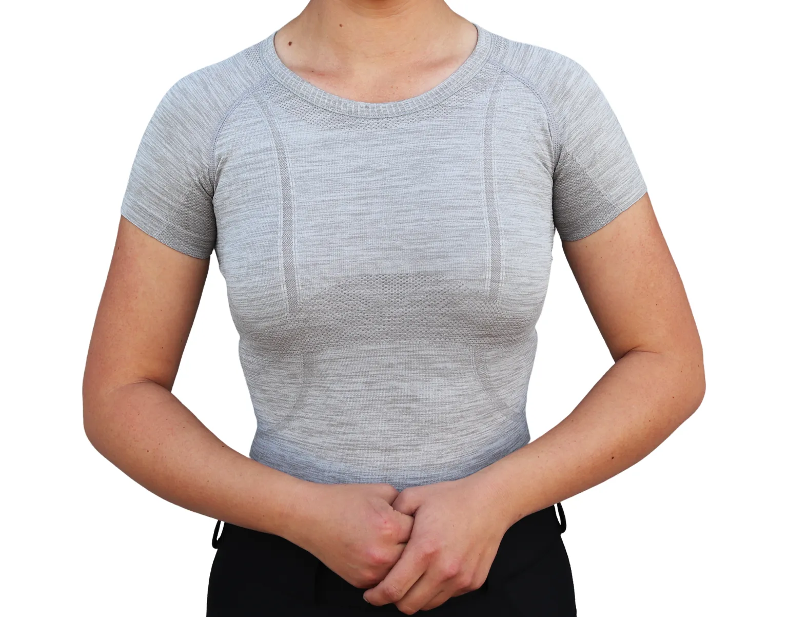 Chic Athletic Short Sleeve Shirt - Gray
