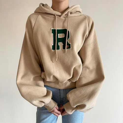 christmas outfit Sonicelife Oversized Embroidery Street Hoodie