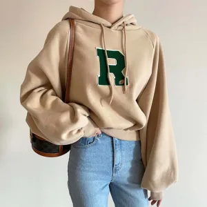 christmas outfit Sonicelife Oversized Embroidery Street Hoodie