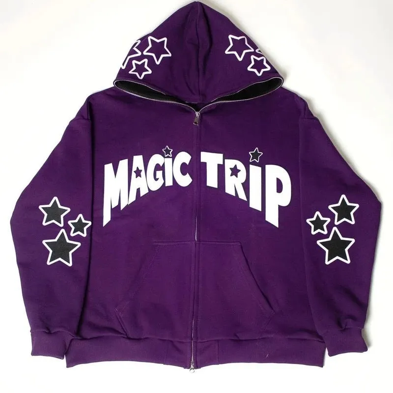 christmas outfit Sonicelife Street Stars Alphabet Oversized Hoodie