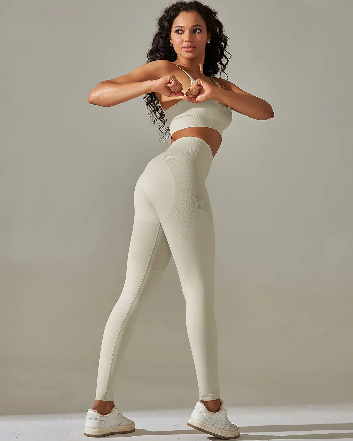 Cleo Sports Bra - Beige