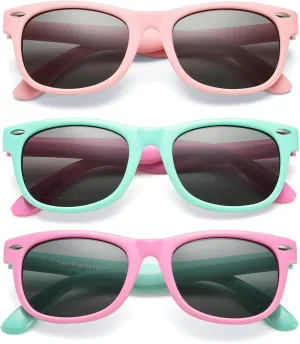 COASION Kids Polarized Sunglasses TPEE Rubber Flexible Shades for Girls Boys Age 3-9