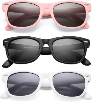 COASION Kids Polarized Sunglasses TPEE Rubber Flexible Shades for Girls Boys Age 3-9