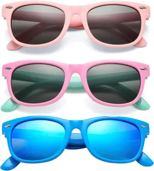 COASION Kids Polarized Sunglasses TPEE Rubber Flexible Shades for Girls Boys Age 3-9