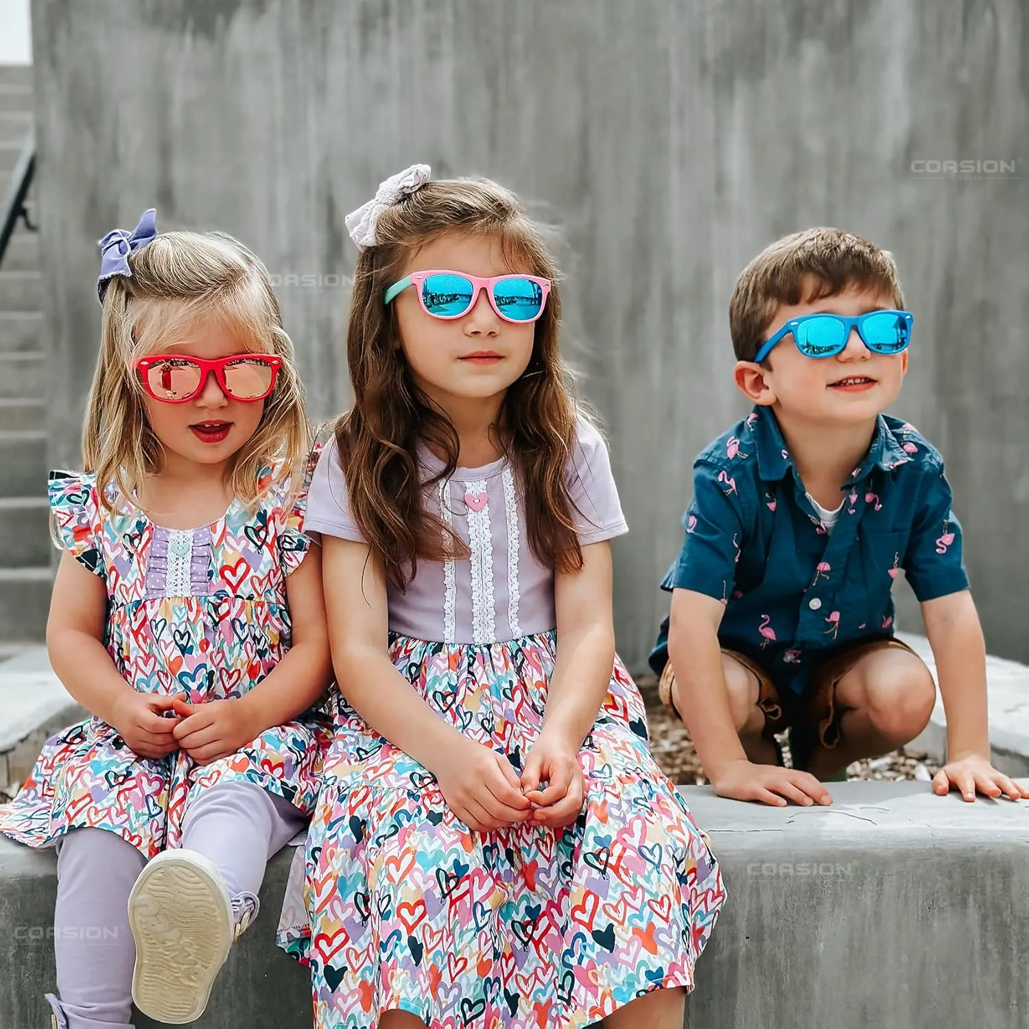 COASION Kids Polarized Sunglasses TPEE Rubber Flexible Shades for Girls Boys Age 3-9