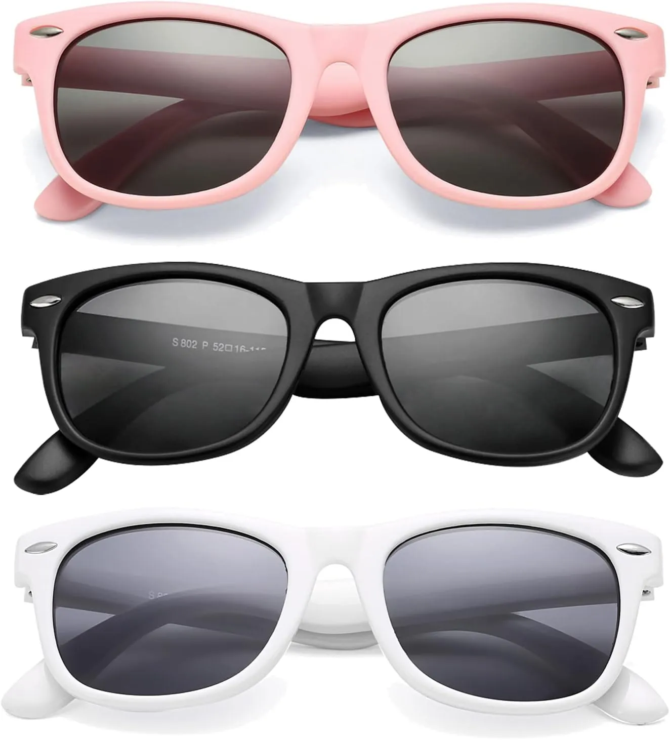 COASION Kids Polarized Sunglasses TPEE Rubber Flexible Shades for Girls Boys Age 3-9