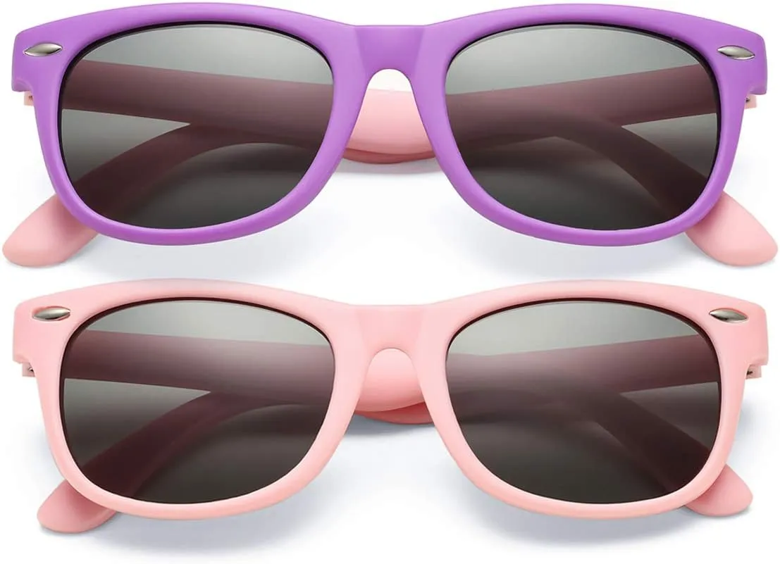 COASION Kids Polarized Sunglasses TPEE Rubber Flexible Shades for Girls Boys Age 3-9