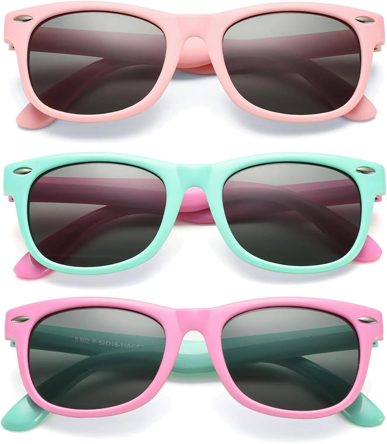 COASION Kids Polarized Sunglasses TPEE Rubber Flexible Shades for Girls Boys Age 3-9