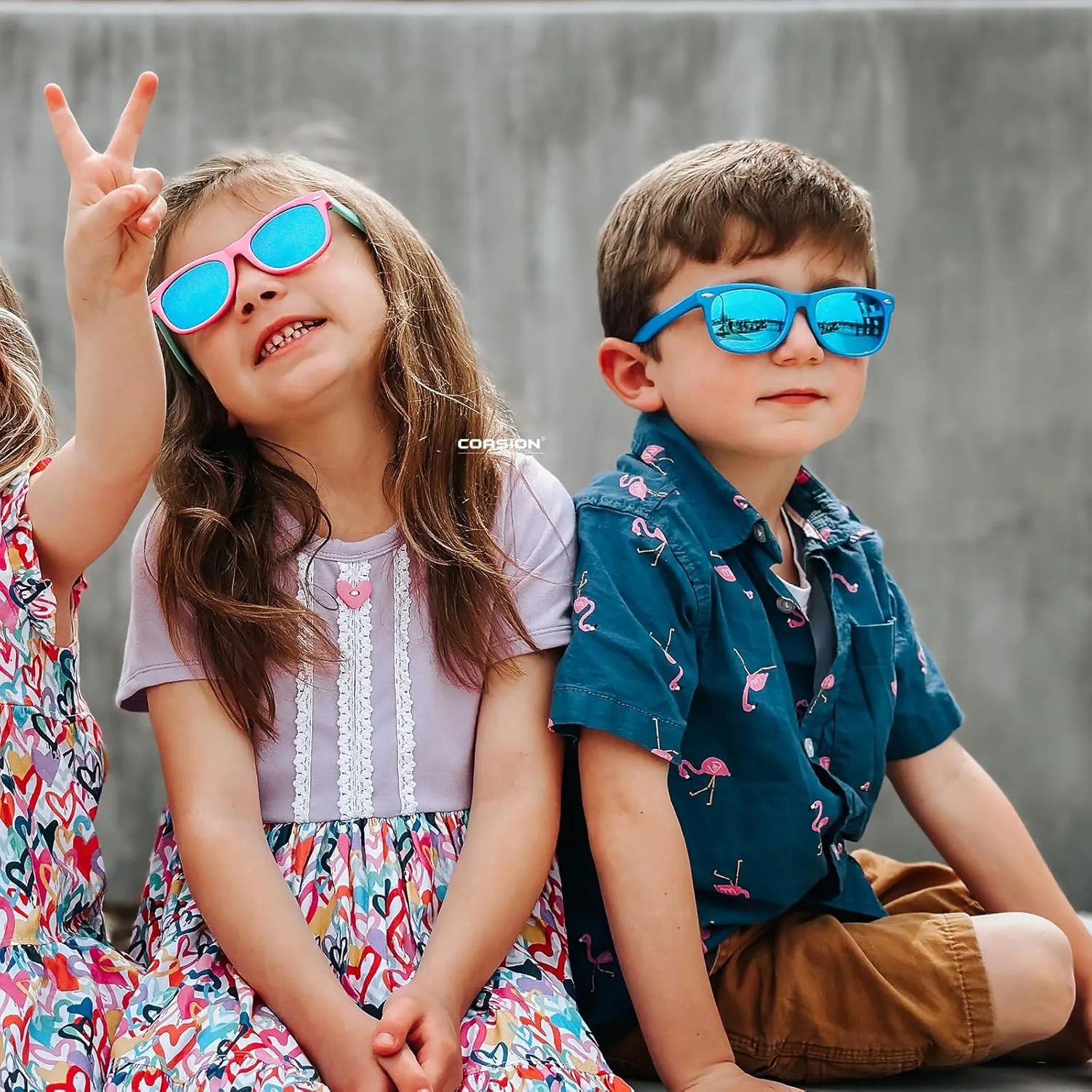 COASION Kids Polarized Sunglasses TPEE Rubber Flexible Shades for Girls Boys Age 3-9