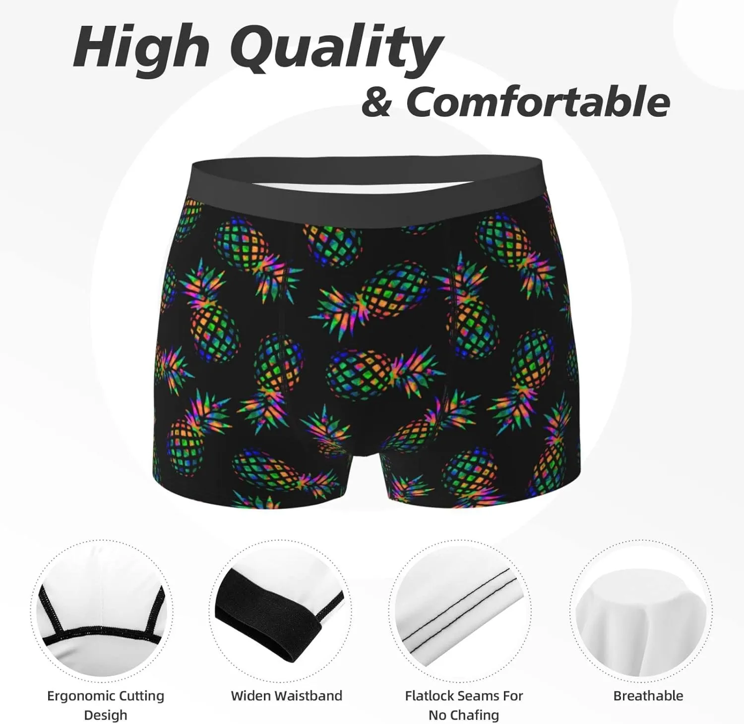 Colorful Pineapples Men'S Underwear Briefs Breathable Stretch