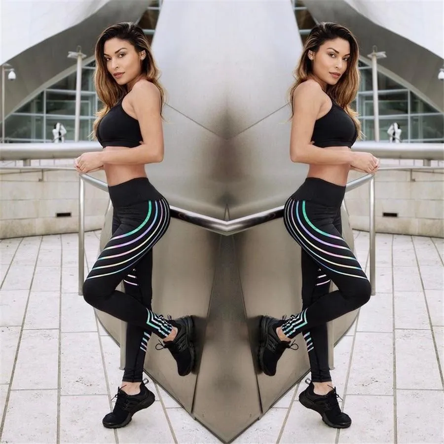 Colorful Reflection Fit Push Up Leggings