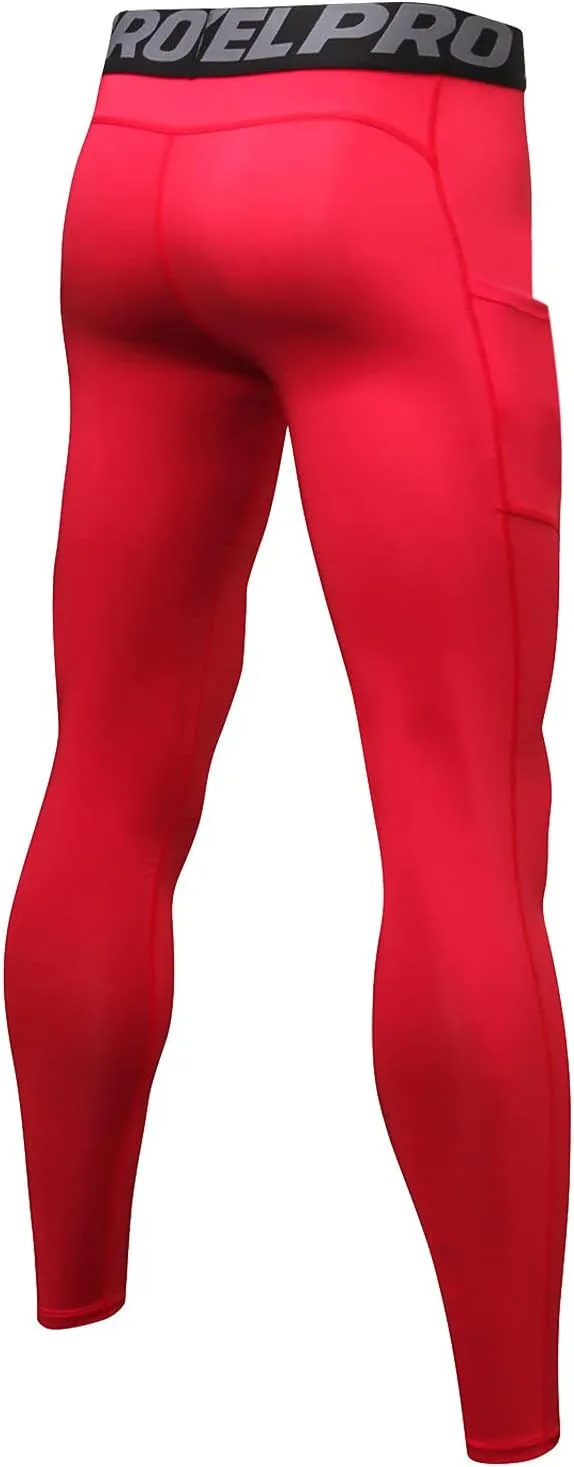 Compression Trousers for Men Base Layer Bottoms Running Slim Leggings Workout Quick Dry Pants Sports Compression Tights