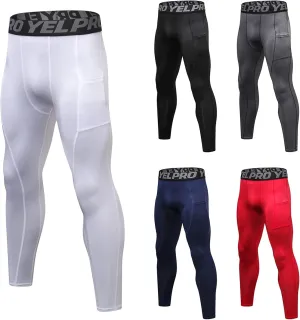 Compression Trousers for Men Base Layer Bottoms Running Slim Leggings Workout Quick Dry Pants Sports Compression Tights