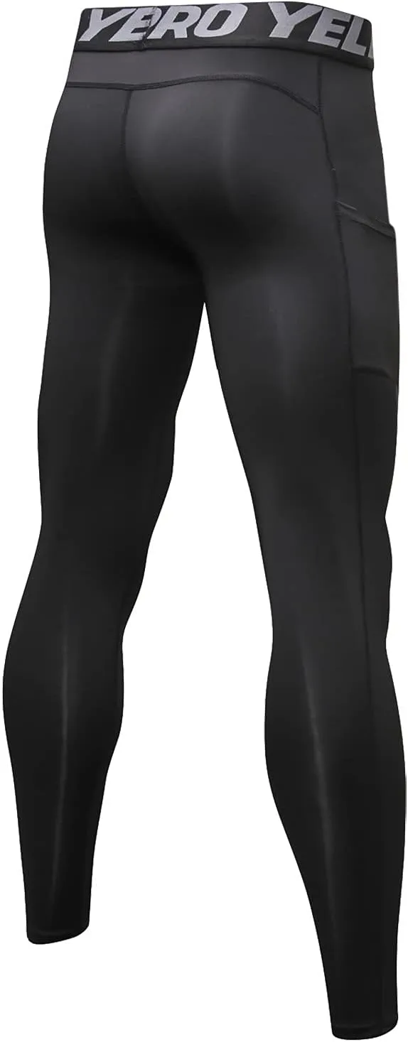 Compression Trousers for Men Base Layer Bottoms Running Slim Leggings Workout Quick Dry Pants Sports Compression Tights