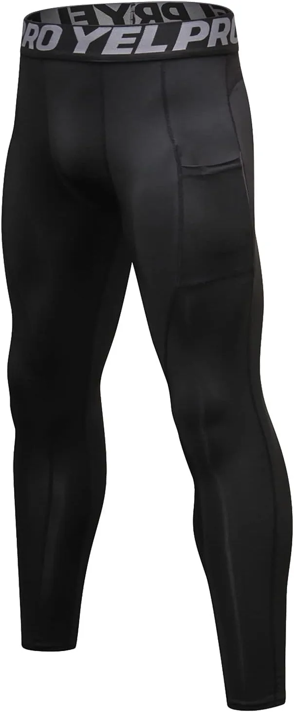 Compression Trousers for Men Base Layer Bottoms Running Slim Leggings Workout Quick Dry Pants Sports Compression Tights