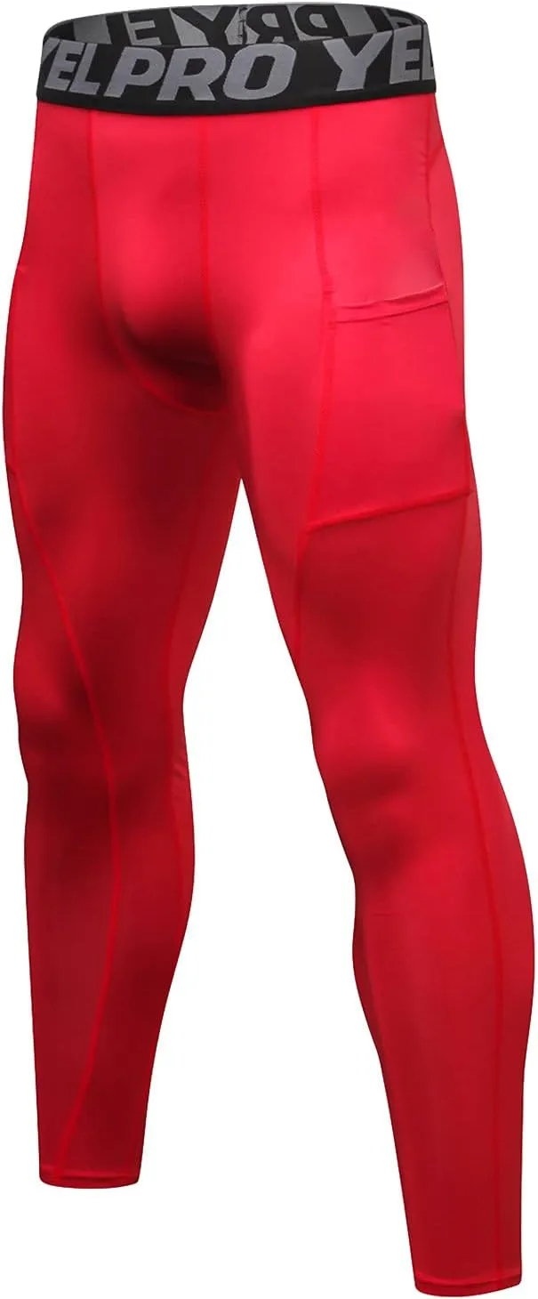 Compression Trousers for Men Base Layer Bottoms Running Slim Leggings Workout Quick Dry Pants Sports Compression Tights