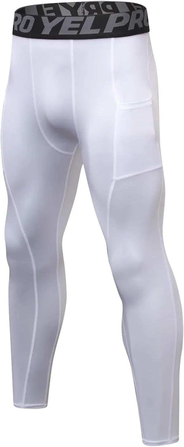 Compression Trousers for Men Base Layer Bottoms Running Slim Leggings Workout Quick Dry Pants Sports Compression Tights