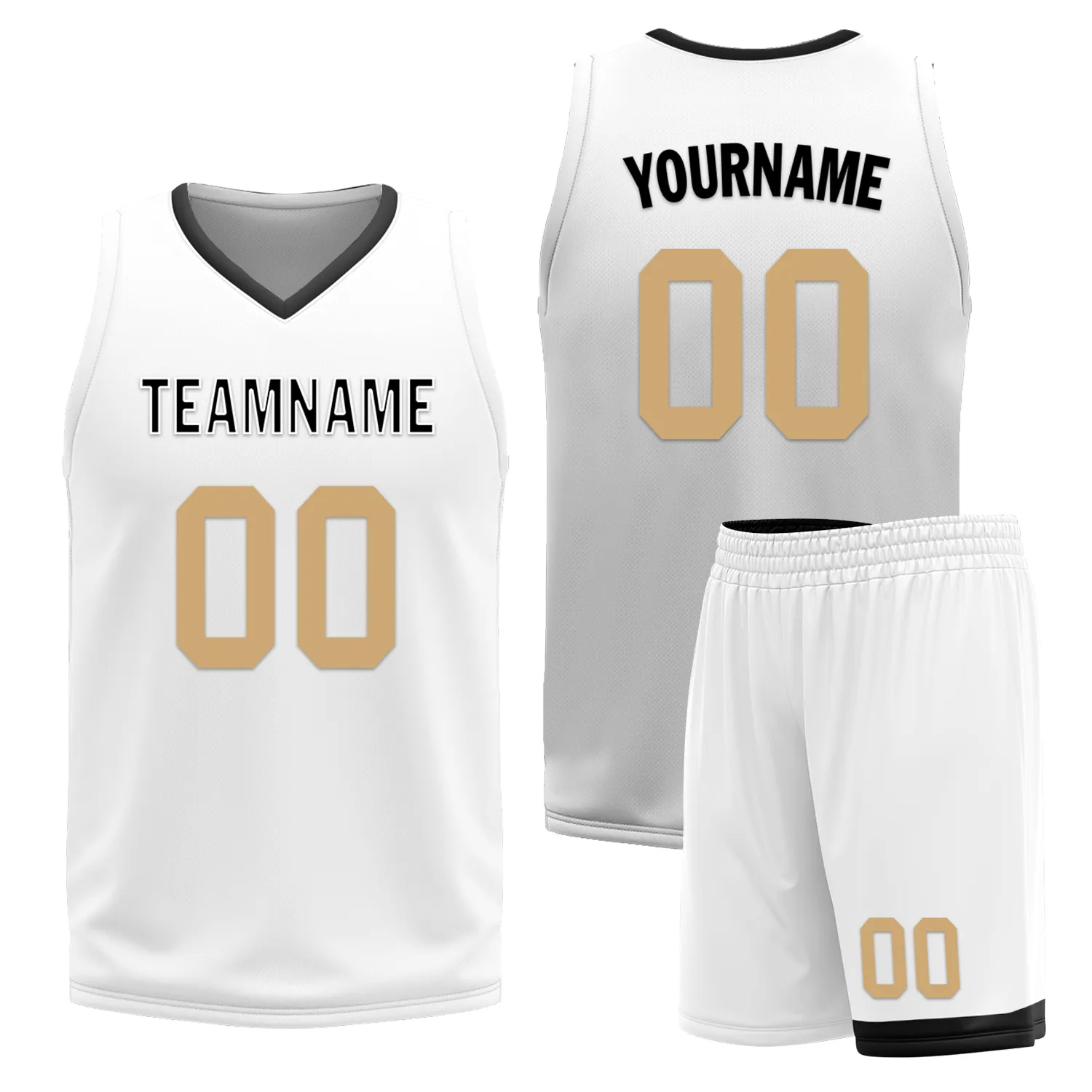 Corporate Gifts,Custom Black White Classic Style Reversible Basketball Uniform Personalized BBJR-D017044