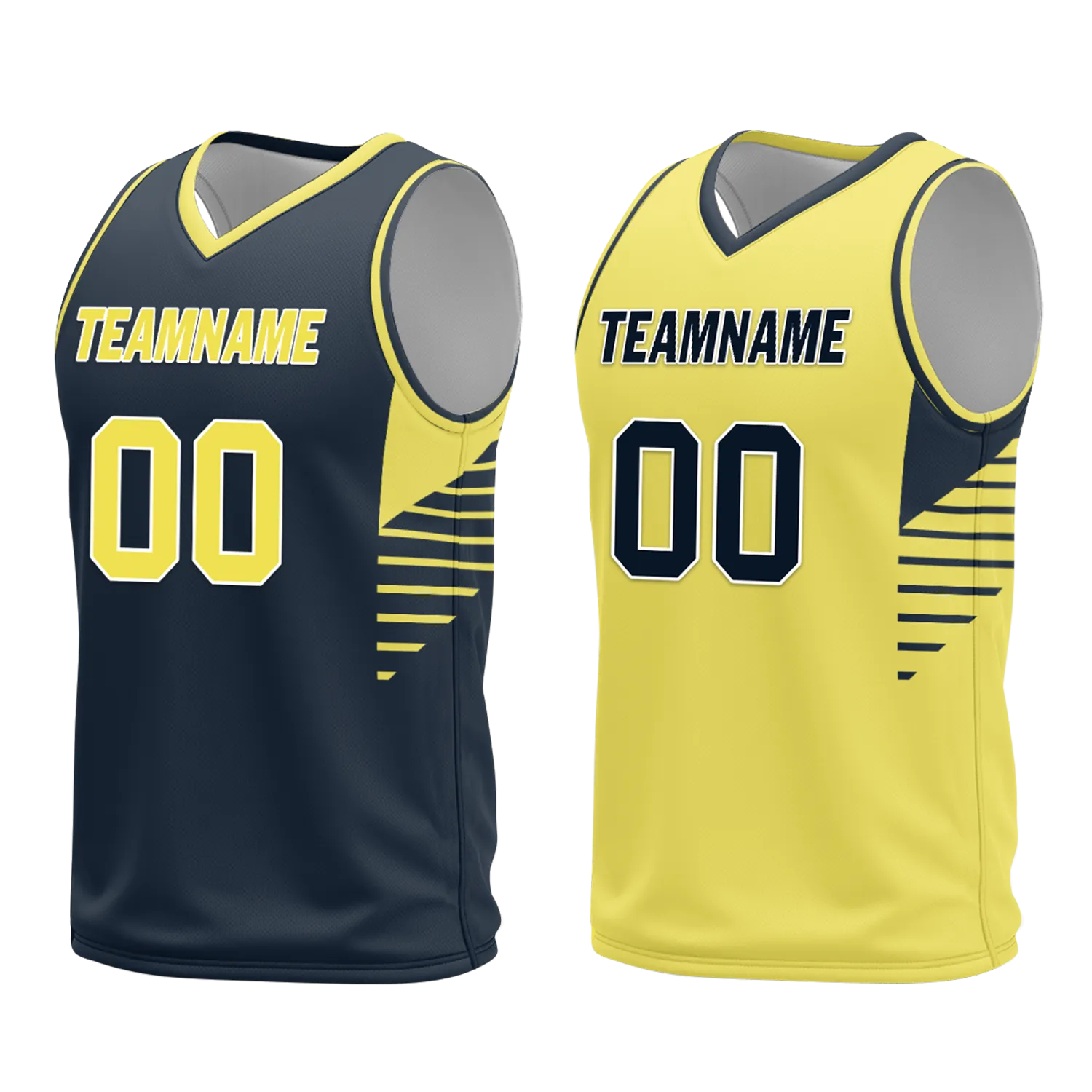 Corporate Gifts,Custom Blue Yellow Classic Style Reversible Basketball Uniform Personalized BBJR-D017059